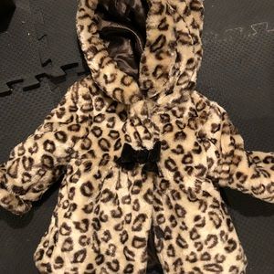 NWT Biscotti baby girl leopard cheetah fur jacket